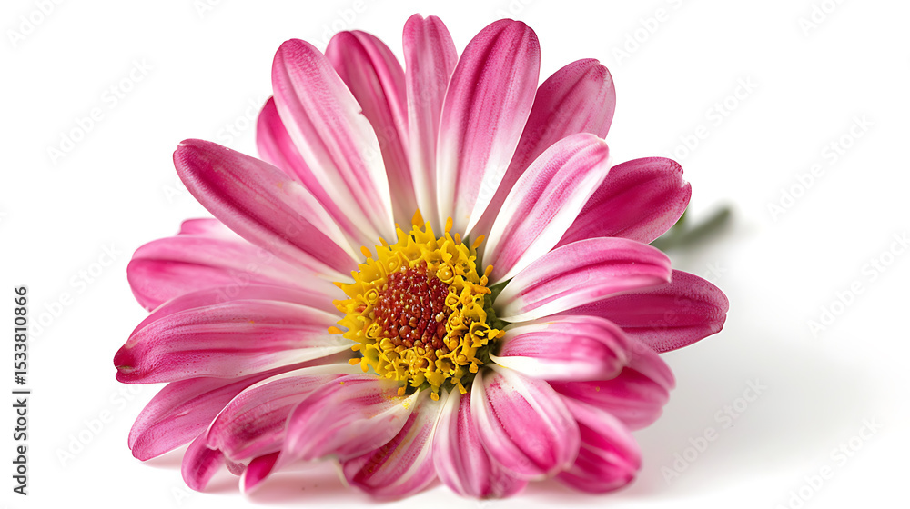 Pink & Burgundy Chrysanthemum Reimagined on White Pink & Burgundy Chrysanthemum Reimagined on White