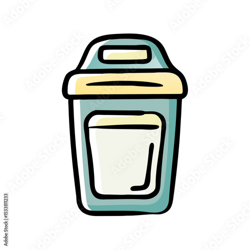 Reusable container illustration for sustainability and storage with copy space