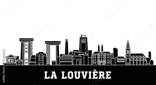 La Louvire Skyline Black and White Belgium.