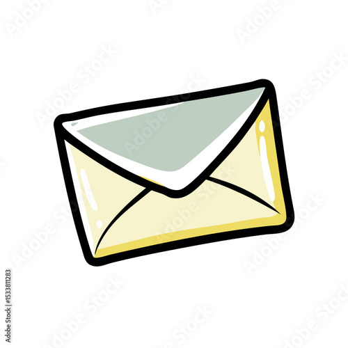 Envelope illustration for communication and mailing with copy space
