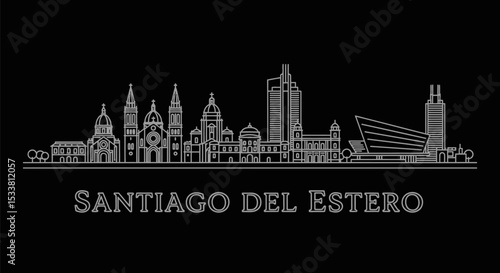 Santiago Del Estero with Argentina Skyline Silhouette.
