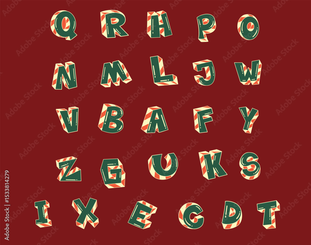Fototapeta premium Decorative Retro Letter Typeface Elements
