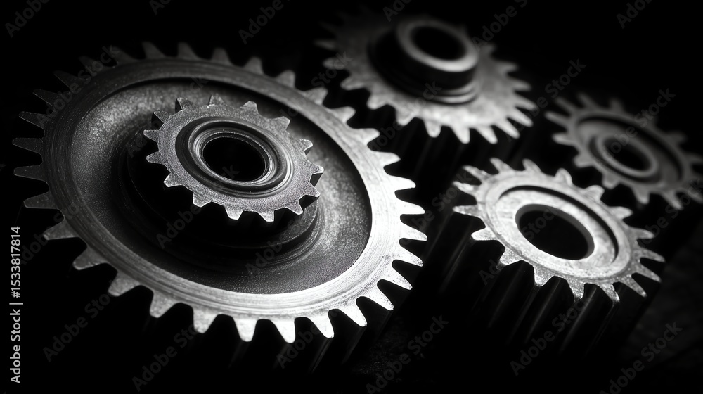 Dramatic Black and White Artistry of Aged Motorcycle Gears with Hard Lighting and Deep Shadows for Edgy Automotive Themes Dramatic Black and White Artistry of Aged Motorcycle Gears with Hard Lighting and Deep Shadows for Edgy Automotive Themes
