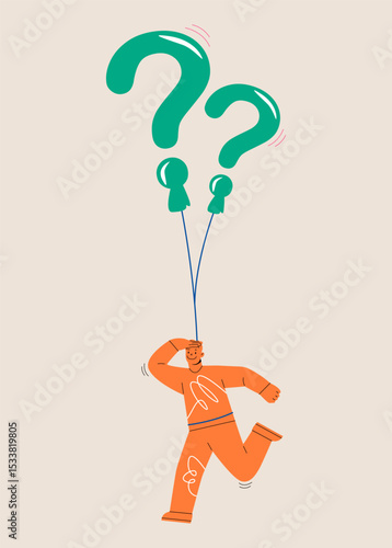 FAQ or uncertainty concept. Finding solution or search for answer. Colorful vector illustration