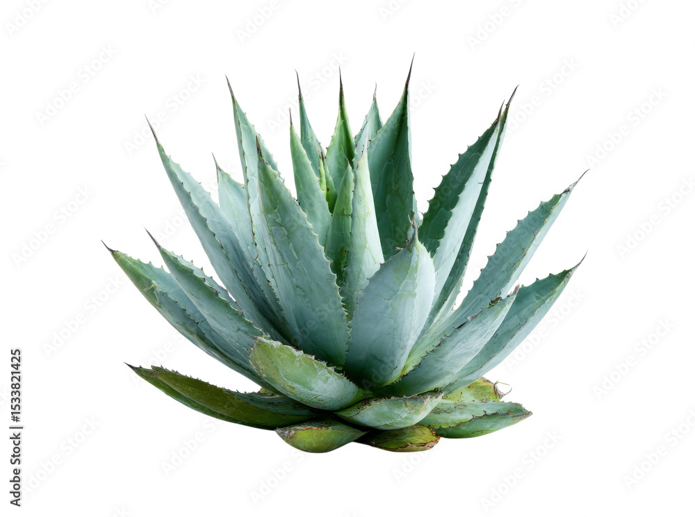 Fototapeta premium Majestic agave plant isolated on black background, Isolated On Transparent Background