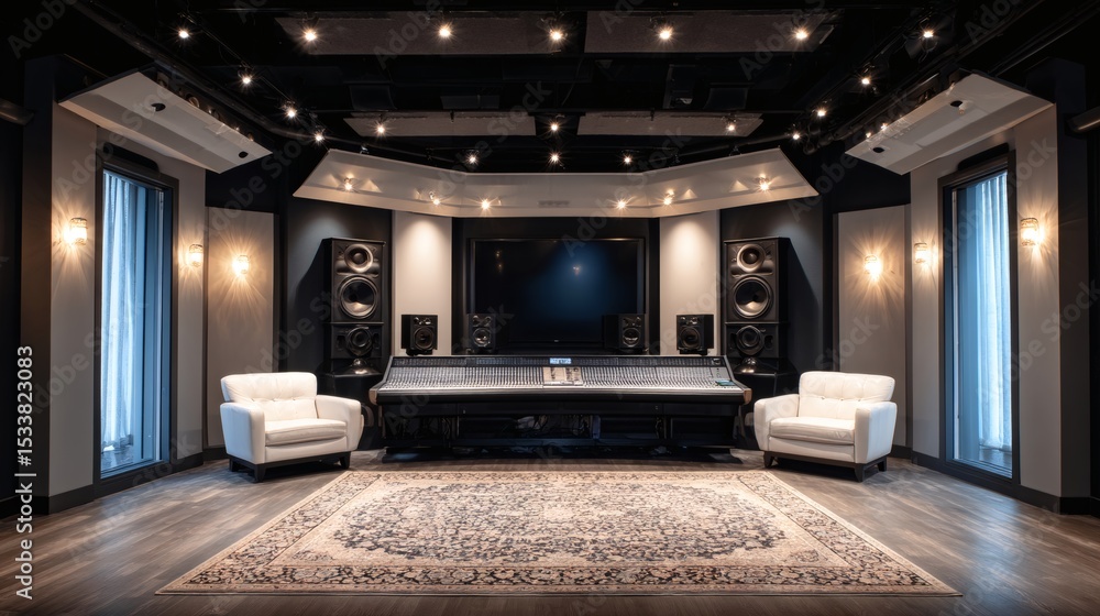 Fototapeta premium Modern Professional Recording Studio Interior