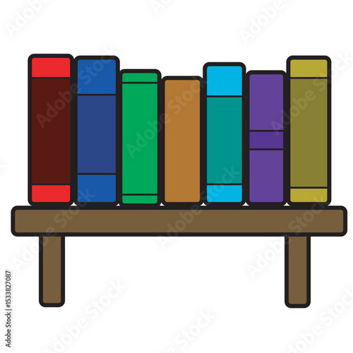 bookshelf illustration clipart