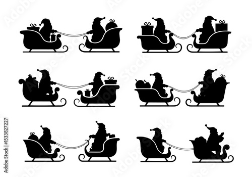 Santa's sleigh silhouette holiday season