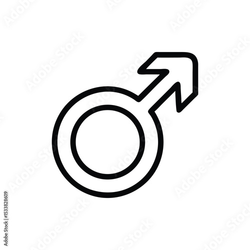 Male gender symbol icon line art graphic design