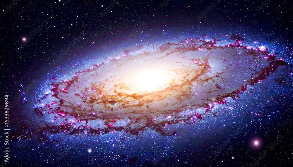 Obraz premium Shining Cosmic Galaxy, Dynamic Space Image
