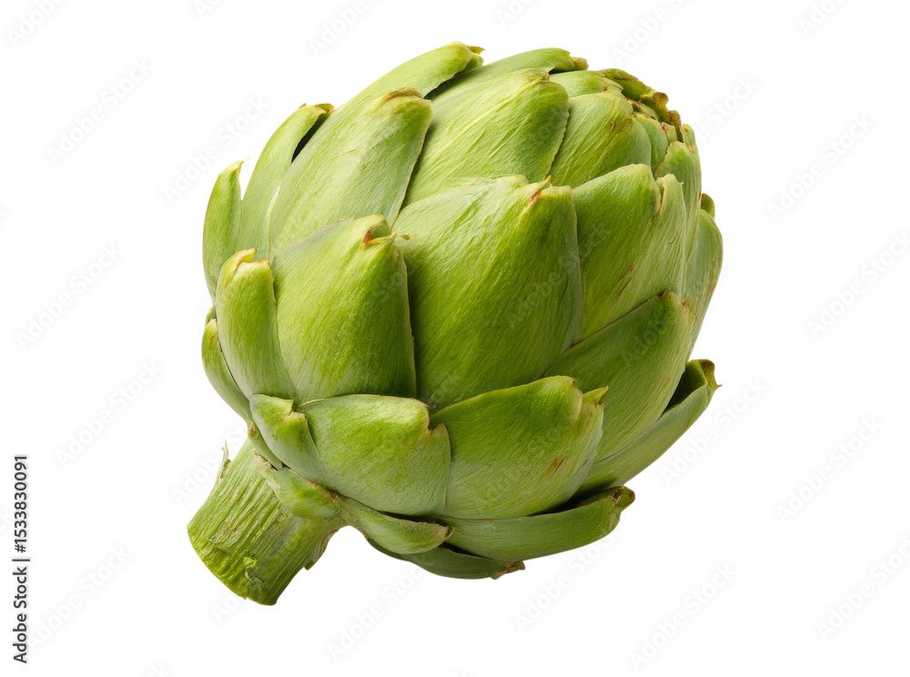 Obraz premium Fresh green artichoke isolated on black background, Isolated On Transparent Background