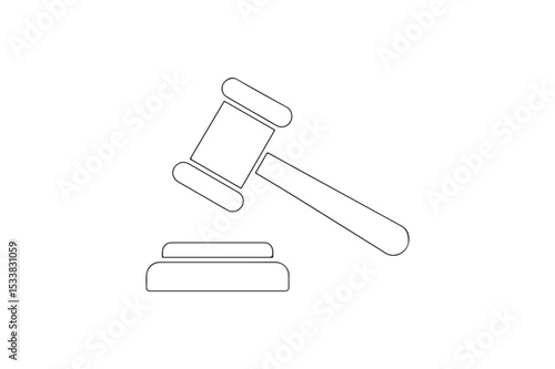 Judge Gavel Icon silhouette vector with white background