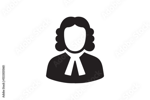 Judge Icon Illustration silhouette vector with white background