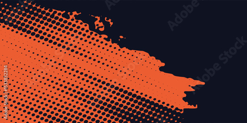 Wallpaper Mural Dots halftone yellow and dark blue color pattern gradient grunge texture background. Dots pop art sport style modern arts Torontodigital.ca