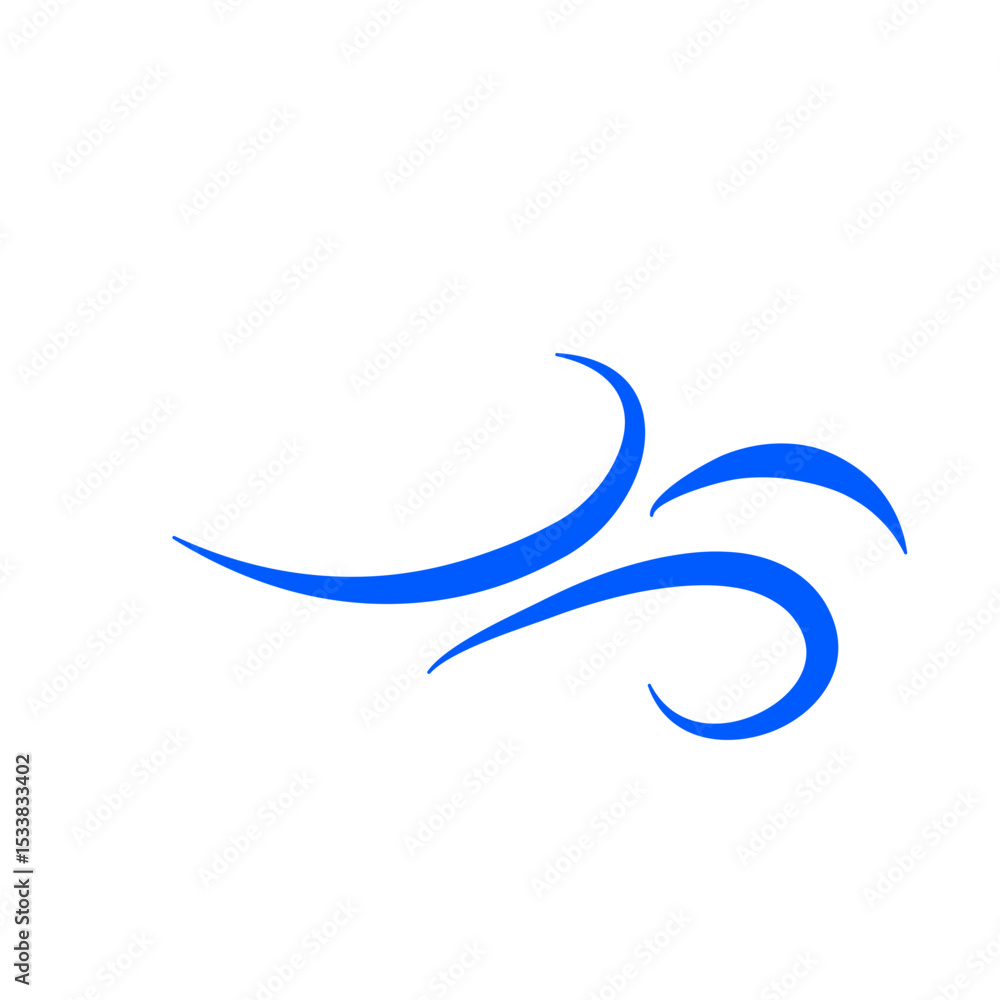 Naklejka premium Blue Wind Line