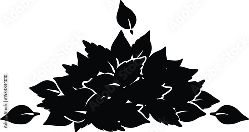 Silhouette Of A Leaf Pile In Irregular Shape - Premium Design Element