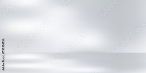 Background White Wall Studio Room with Light,Shadow on Table Top,Grey Backdrop for Spring,Summer product presentation,Empty 3D Display Kitchen Room with Stand for Web Banner in Autumn,Fall Season