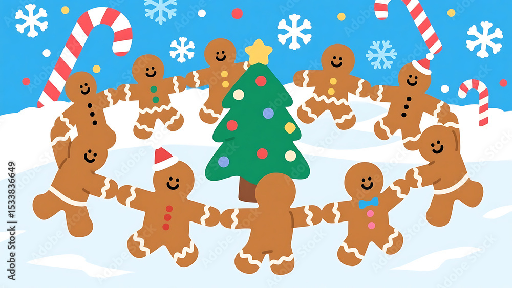 Obraz premium christmas gingerbread man