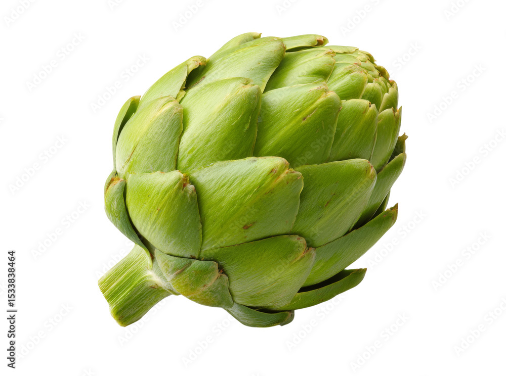 Obraz premium Fresh green artichoke isolated on black background, Isolated On Transparent Background