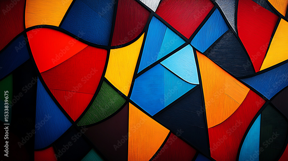 Fototapeta premium Vibrant Geometric Stained Glass Pattern