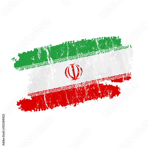 Flag of Iran with grunge effect, Iranian banner – vector illustration