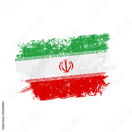 Flag of Iran with grunge effect, Iranian banner – vector illustration