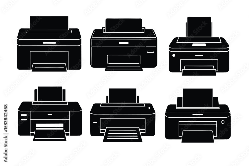 Collection of Printer Icons Versatile Designs for Printing Needs Collection of Printer Icons Versatile Designs for Printing Needs