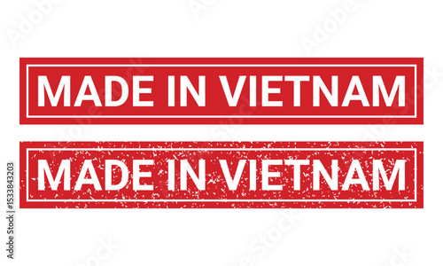 Made in Vietnam stamp logo design icon vector template