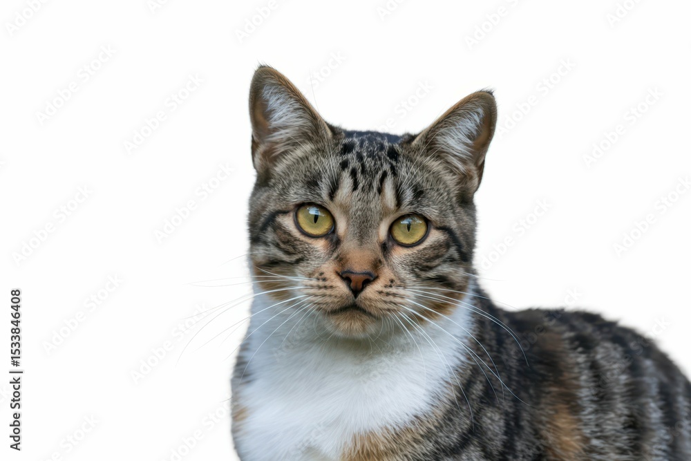 Close Up Portrait of a Cat Isolated on Transparent Background isolated, white background Close Up Portrait of a Cat Isolated on Transparent Background isolated, white background