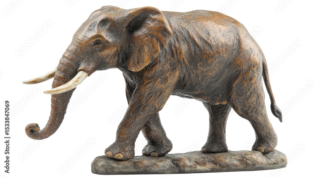 Fototapeta premium Walking elephant figurine, detailed