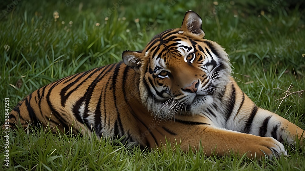 Obraz premium tiger in the grass