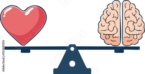 Heart and Brain Balance - Emotional Intelligence Concept


