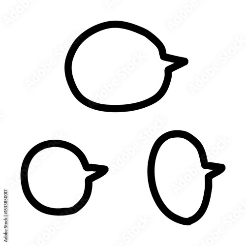 手描きのフキダシのイラストのセット