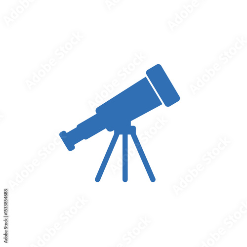 A blue telescope set against a white background, ideal for astronomy enthusiasts