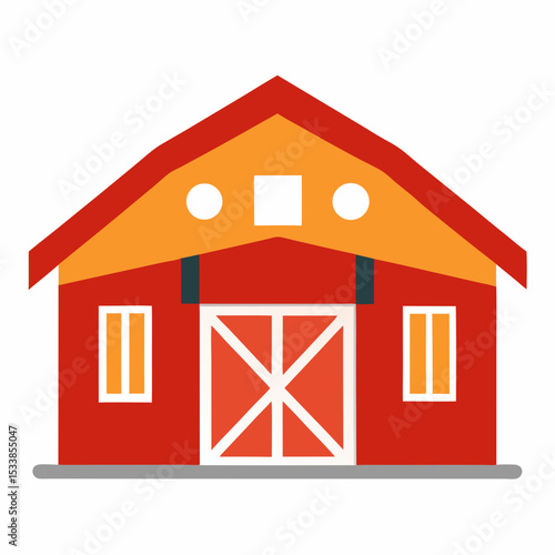 "Livestock Barn Vector | Generative AI & Linocut Silhouette Farm Design"
