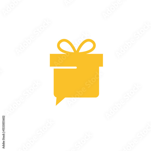 Bright yellow gift box with a ribbon, set against a festive background, symbolizing celebration