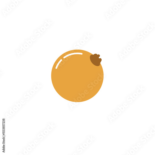 A vibrant orange fruit with a smooth surface, resting on a wooden table, sunlight illuminating