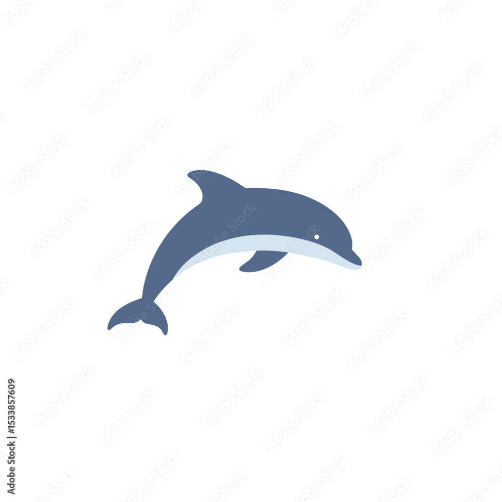 Fototapeta premium Playful dolphin swimming in clear blue ocean waters with sunlight filtering through