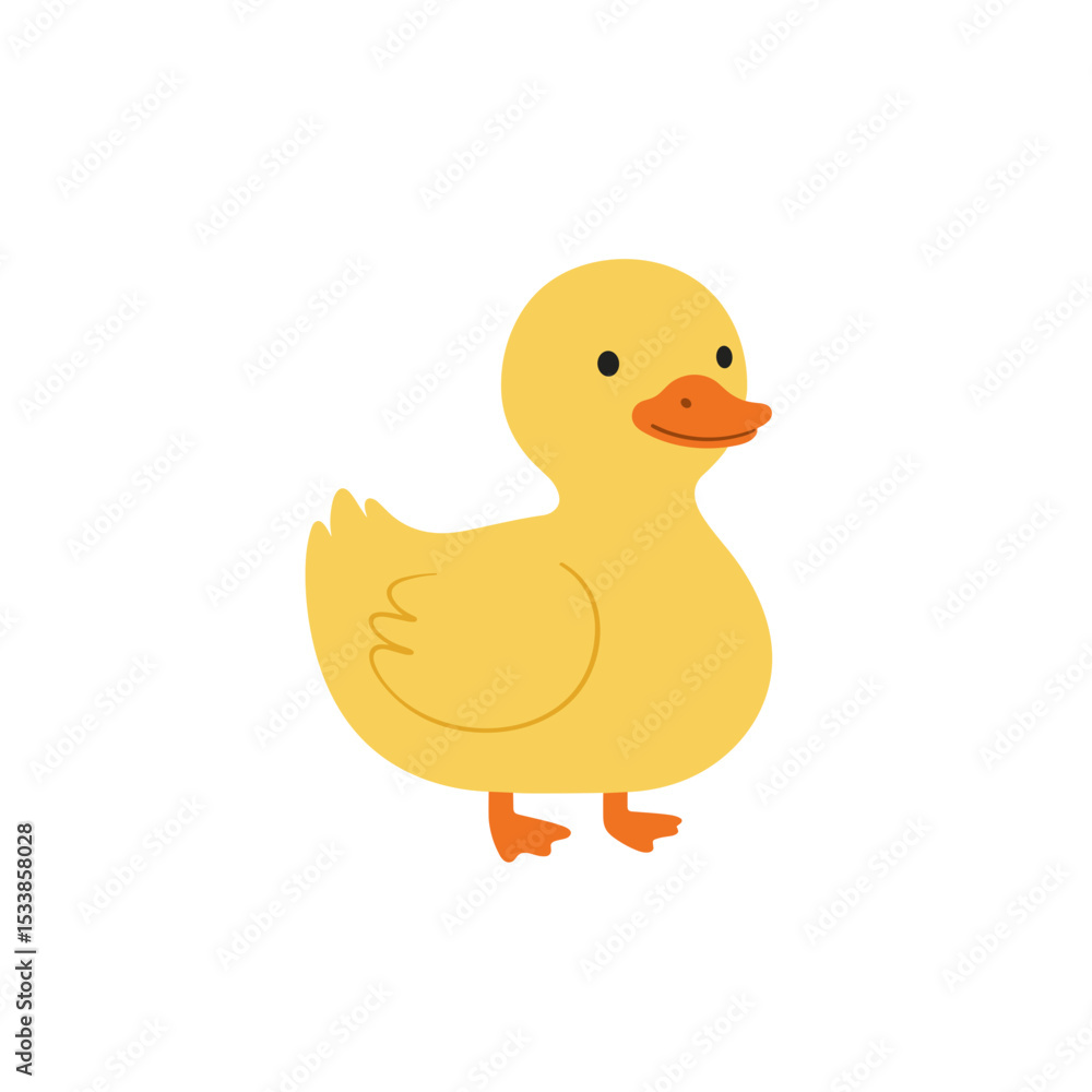 Fototapeta premium A cheerful yellow rubber duck floating on water, evoking a playful atmosphere