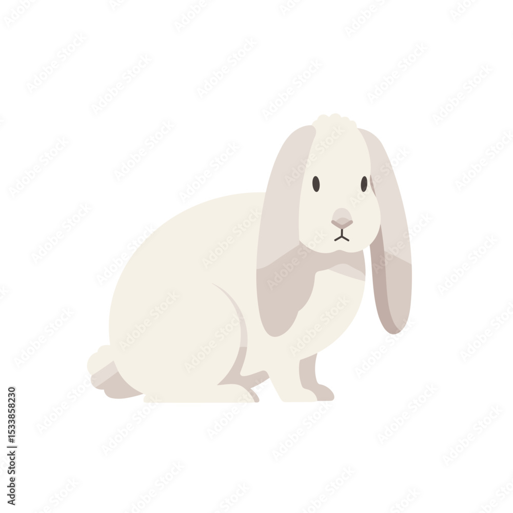 A cute, fluffy rabbit sitting calmly against a plain background, evoking tranquility A cute, fluffy rabbit sitting calmly against a plain background, evoking tranquility