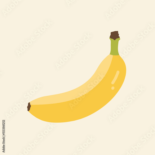 A vibrant banana resting on a soft surface with a subtle background hinting at freshness