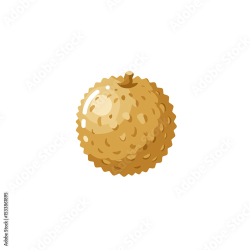 A vibrant, stylized illustration of a durian fruit on a clean white background