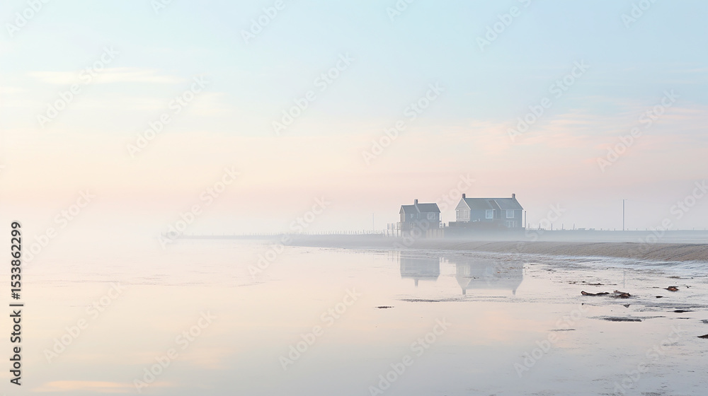 Obraz premium beautiful nature scenery misty environment