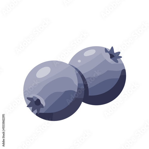 Two ripe blueberries resting on a clean white surface, perfect for culinary use
