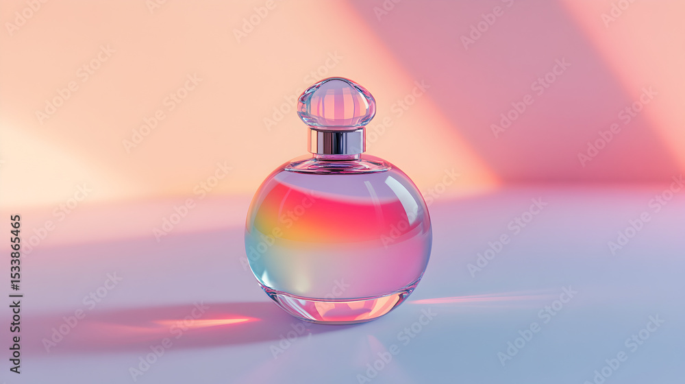 Glass perfume bottle gradient color reflection light Glass perfume bottle gradient color reflection light