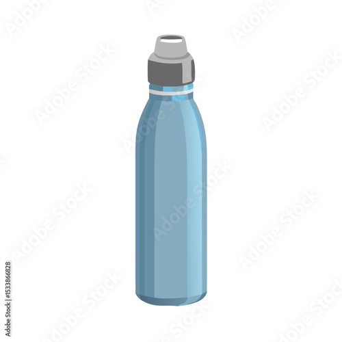 Vector illustration of a stainless steel water bottle, isolated on white background