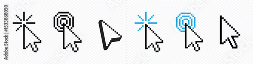 3D mouse arrow cursor with shadow. Vector.