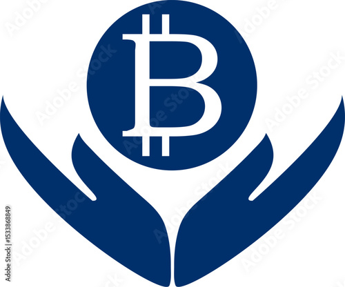 bitcoin digital crypto currency. Vector Illustration