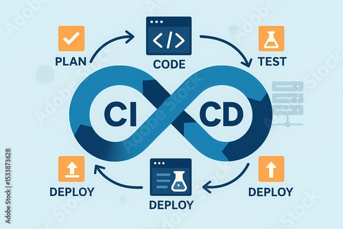 CI/CD development cycle infographic – AI generated