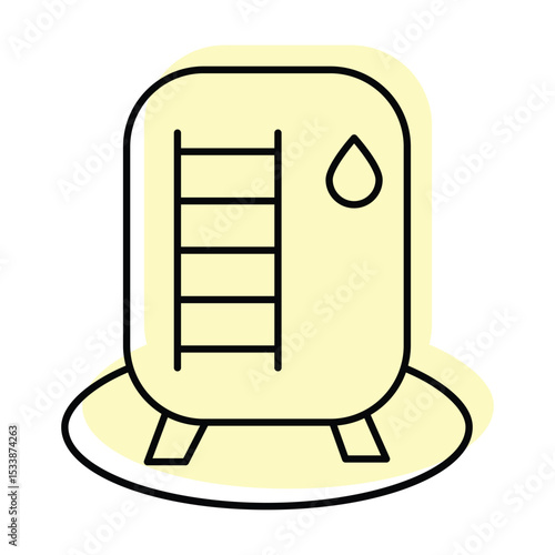 Water Tank color shadow thinline icon , vector, pixel perfect, illustrator file  
